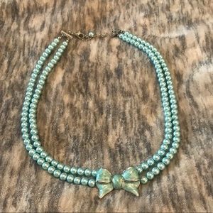 Teal formal necklace